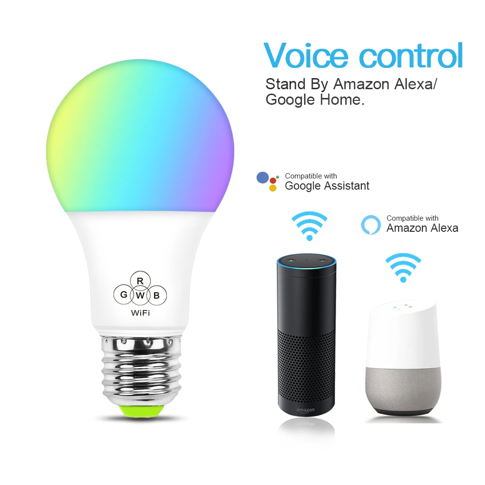 Беспроводная Bluetooth 4 0 умная лампа E27 RGB многоцветная APP дистанционное управление