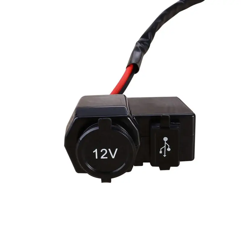 Водонепроницаемая 12V мотоциклетная зажигалка с креплением на руль & 2.1A USB розетка