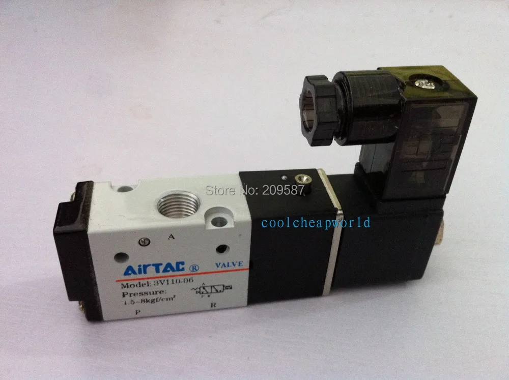 

1Pcs 3V110-06 DC12V 3Port 2Position 1/8" BSP Single Solenoid Pneumatic Air Valve Free Shipping