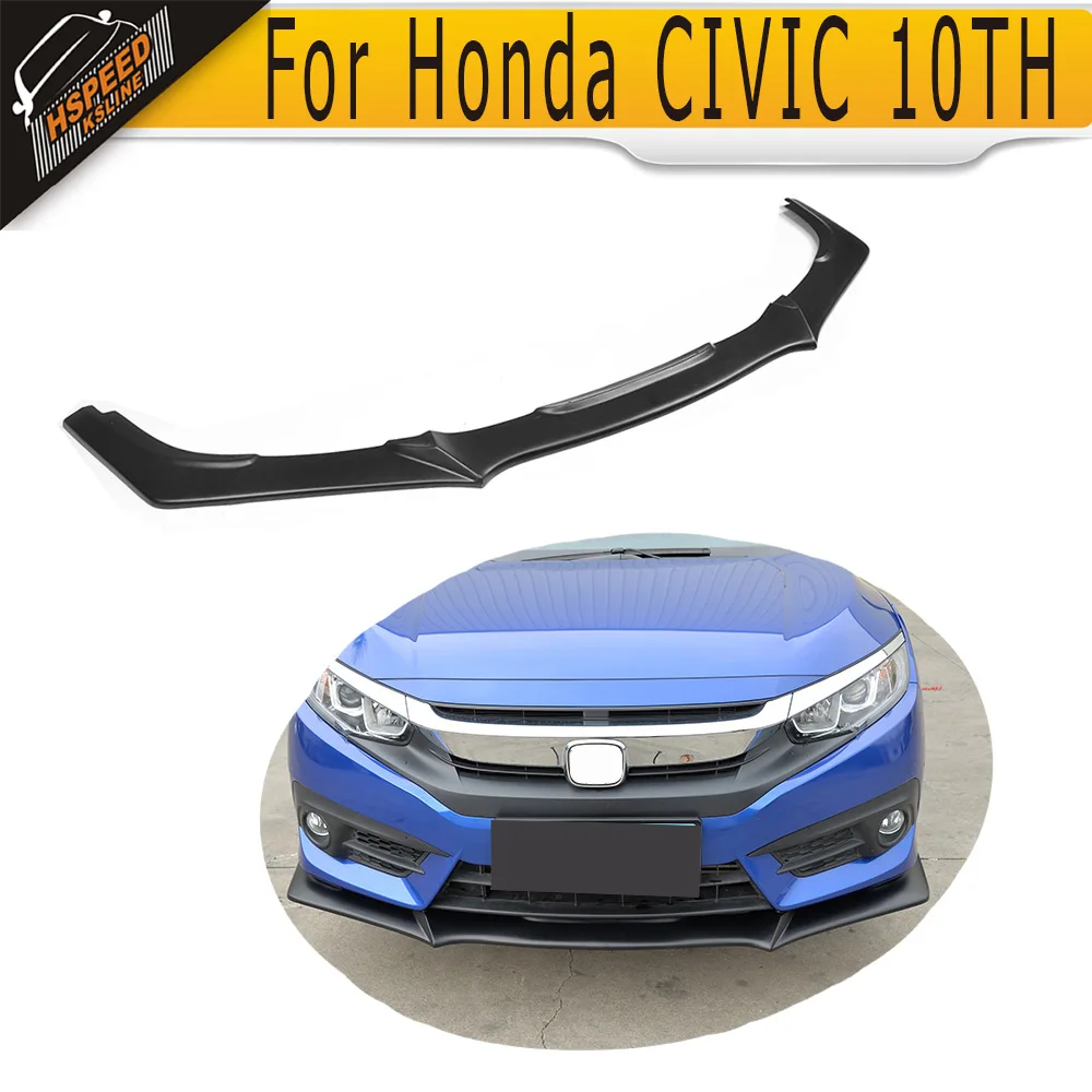 

Матовый черный Автомобильный передний спойлер для Honda CIVIC 10, 2016, 2017 DX