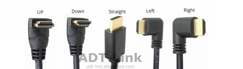 4K* 2K 60HZ HDMI 2,0 A штекер HDMI v2.0 вверх и вниз и влево и вправо под углом 90 градусов мужской HD удлинитель HDMI 2,0 в Угловой кабель