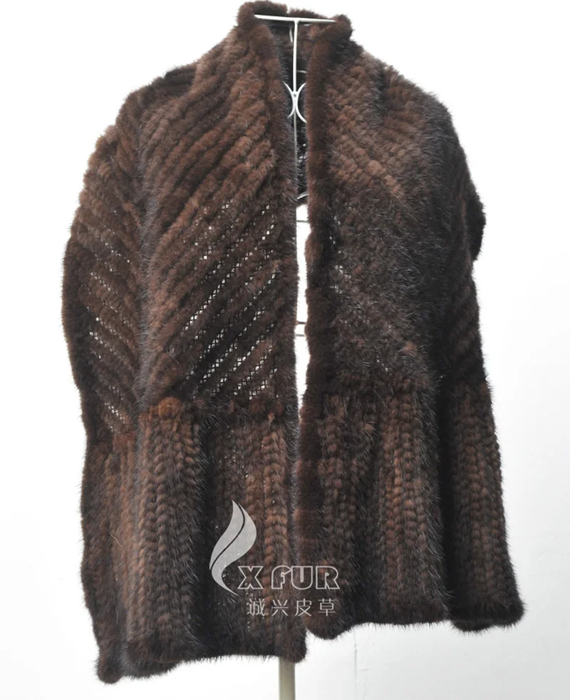 CX B M 46G натуральная вязаная норковая шаль оптовая продажа Женский Зимний