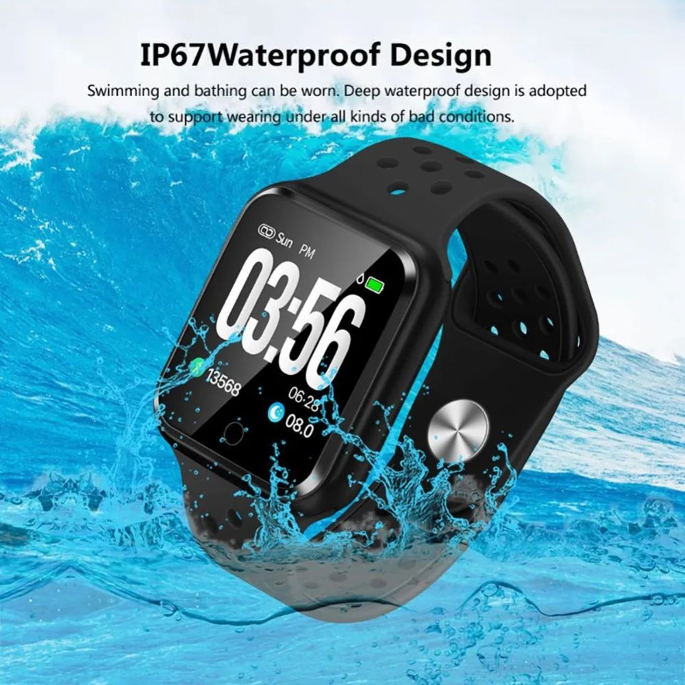 Hot 2019 Newly Smart Watch IP67 Waterproof Heart Rate Blood Pressure Sleep Monitor Wristwatch Wearable Device | Электроника
