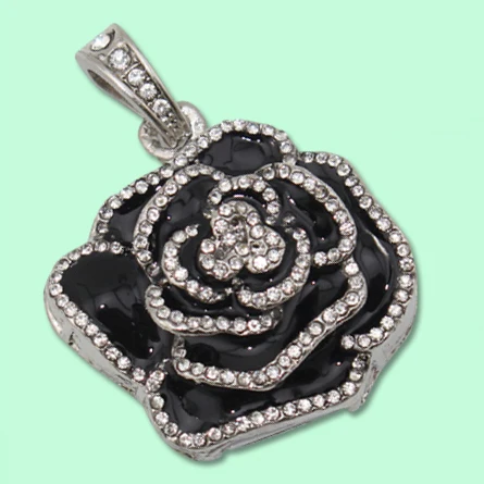 

Black Rose Luxury Jewelry Usb Flash Drive 32GB 16GB Pendrive 2TB Pen Drive 64GB Flash USB Stick 1TB Lovers Gift Necklace Chain