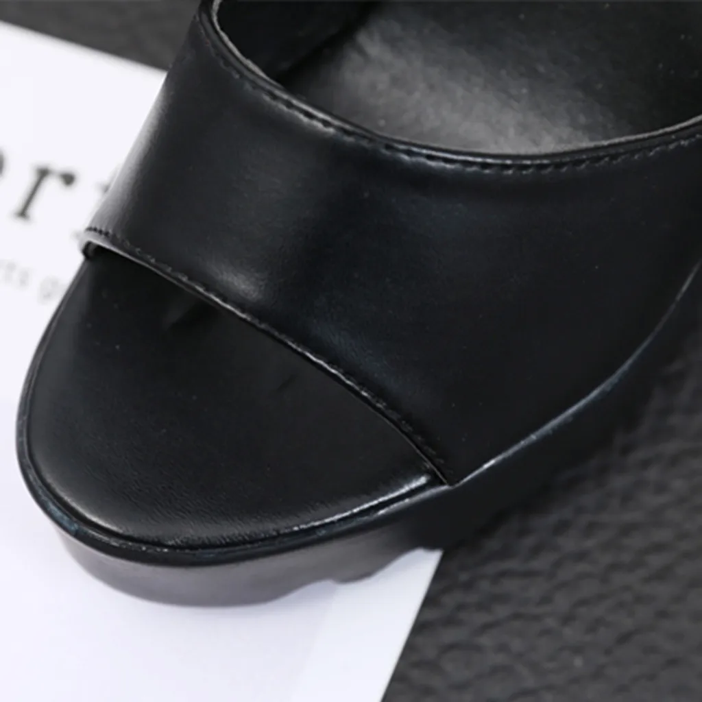 Женские босоножки; коллекция года; сезон лето; Zapatos De Mujer; сандалии на платформе с открытым носком; кожаные Нескользящие сандалии для женщин