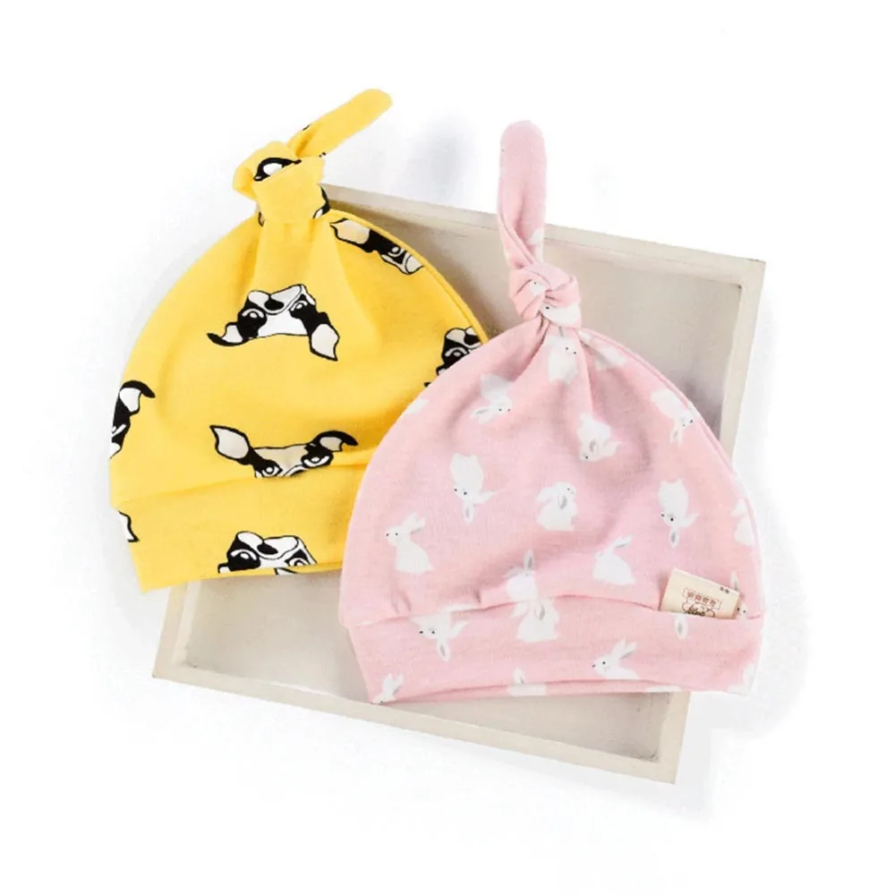 Pretty Newborn Baby Knot Beanies Toddler Girls&ampBoys Cotton Animal Sleep Caps Available in 8 Colors Accossories | Детская одежда и