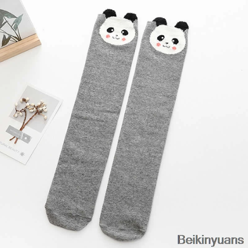 The panda Носки для маленьких девочек детские носки в Корейском стиле с героями мультфильмов короткие носки для мальчиков до колена Детские хлопковые носки с принтом кошки - Цвет: The panda