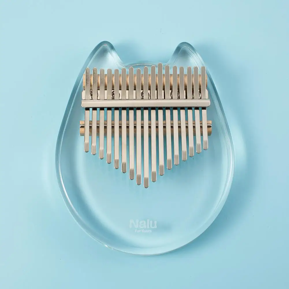 Nalu для молодежи 17 клавиш Kalimba Хрустальная форма кошки акриловое пианино большого