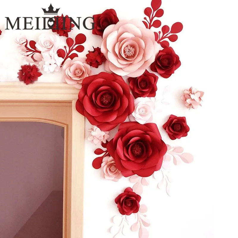 MEIDDING 2pcs DIY бумажные свадебные цветы искусственный свадебный цветок фон 20 см малыш