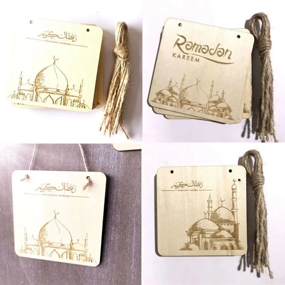 QIFU DIY Eid Деревянные Подвески Рамадан и Ид украшения подвесные ИД Мубарак Декор для