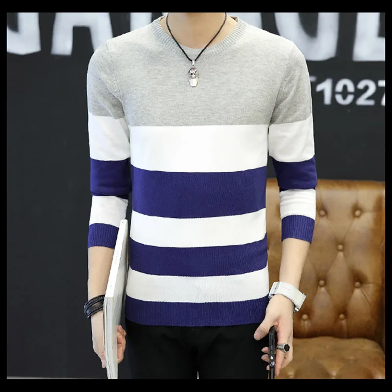 Hot Sale 2017 Winter Mens Fashion Sweaters and Pullovers Men Brand Clothing Wool Sweater Male Outerwear Striped Knitted | Мужская одежда