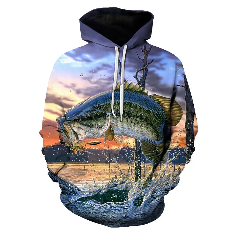 Anime Hoodies fish 3D Hoodie Printed Hoody Men Sweatshirt Pullover Tracksuit Brand Coat Streatwear Jacket Drop Ship | Мужская одежда