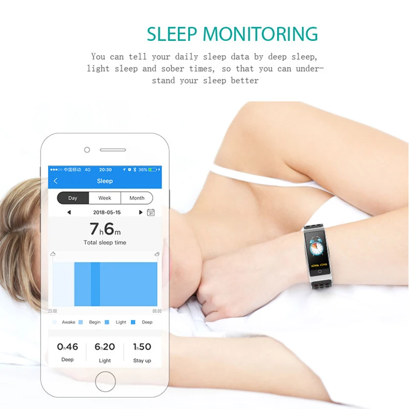 Умный Браслет фитнес-трекер артериального давления монитор сердечного ритма PPG