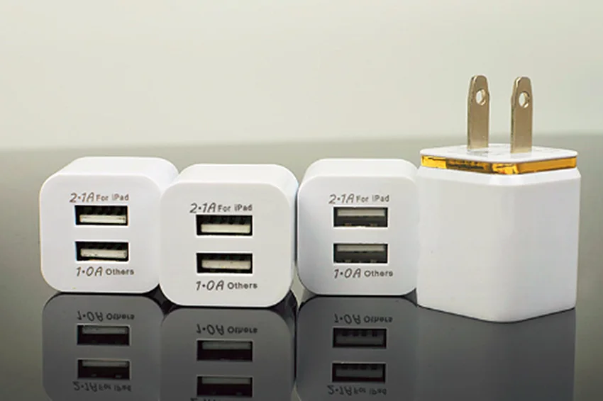 Двойное USB настенное зарядное устройство US plug 2.1A AC power dapter 2 для телефонов Samsung