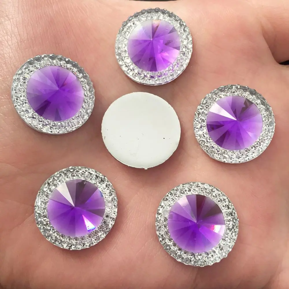 Новинка 20 шт. мм двухцветные круглые стразы из смолы с плоским основанием