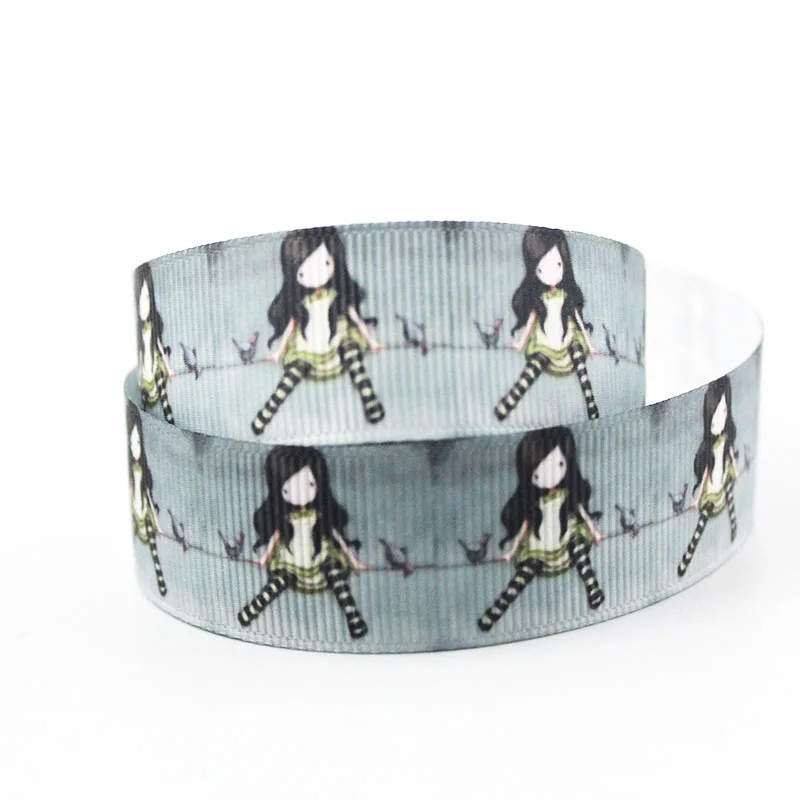

Custom girl printed grosgrain ribbon stripe ribbon 9mm-75mm 10/25/50 yards wedding decorative ribbons DIY craft webbing