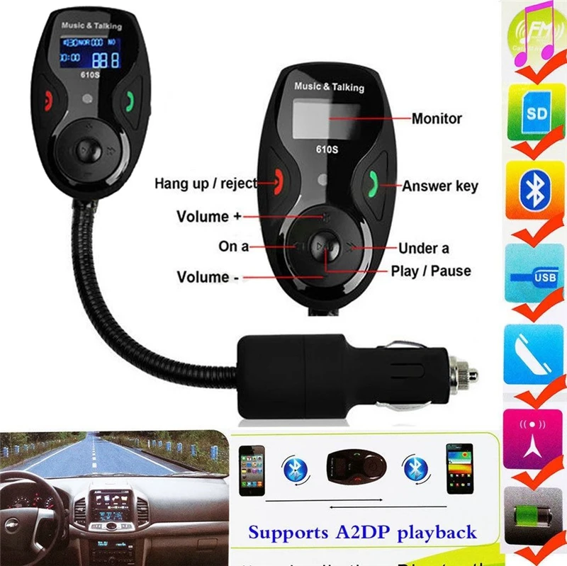 2018 автомобильный комплект Bluetooth MP3 музыкальный плеер хэндс фри Беспроводной FM