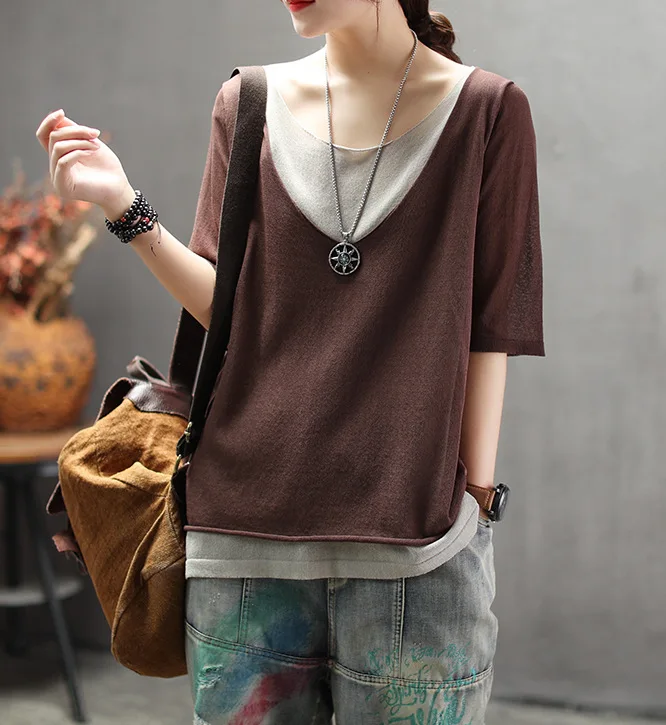 Женская трикотажная футболка в стиле Харадзюку летняя модная с круглым вырезом