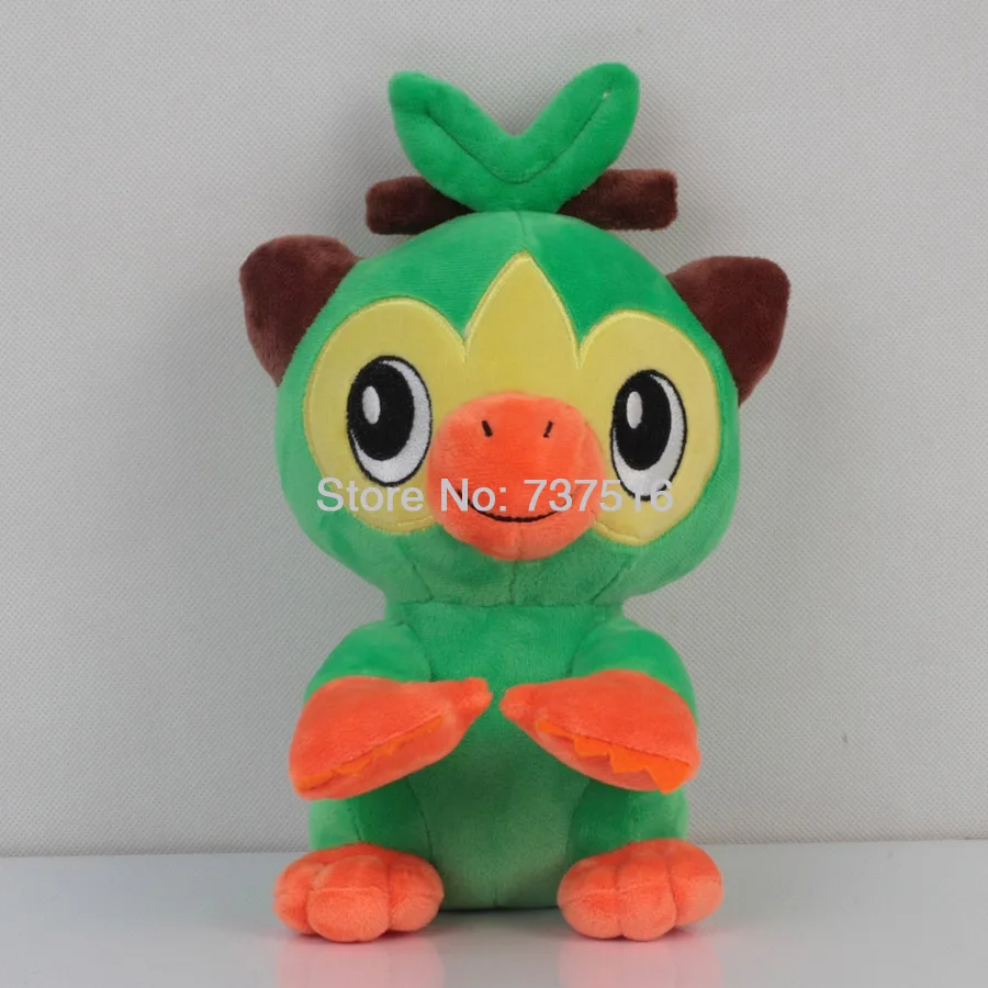 Grookey Новинка, аниме, зеленое тело, Grookey, Aqua, синяя кожа, Sobble, большое ухо, Scorbunny, плюшевая кукла, чучело, игрушки 9-13 дюймов - Цвет: Grookey