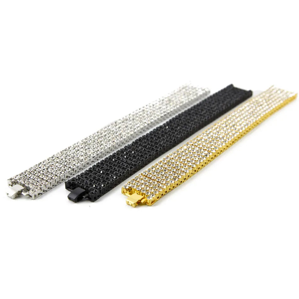 Браслет UWIN в стиле хип-хоп мужской Ювелирное Украшение на запястье 6 рядов цвета