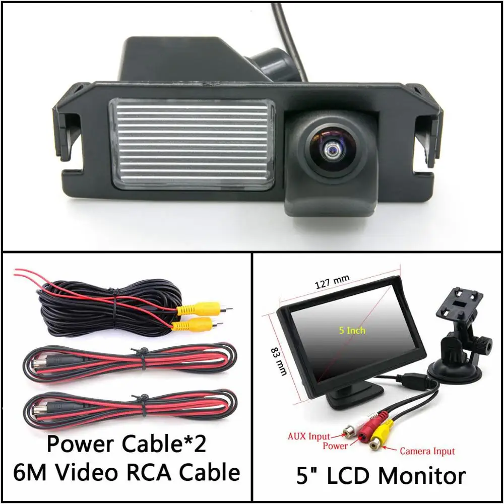 Cam Add 5 inch LCD 175 градусов HD камера заднего вида для kia plcanto Morning Rio 3 Soul MK1 MK2 Niro DE автомобильный парковочный монитор ночного видения - Название цвета: Cam Add 5 inch LCD
