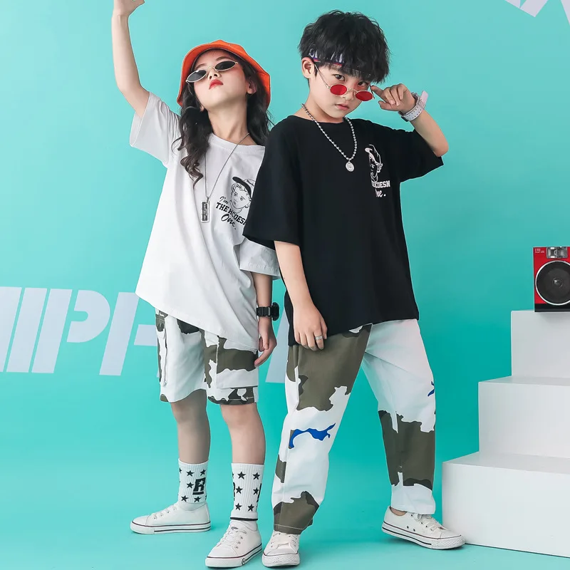 Одежда для девочек и мальчиков в стиле хип-хоп стандартная футболка бега