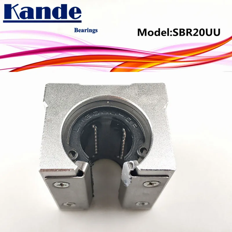 Подшипники Kande 4 шт. SBR20UU SBR20 UU открытый подшипниковый блок CNC части скольжения для