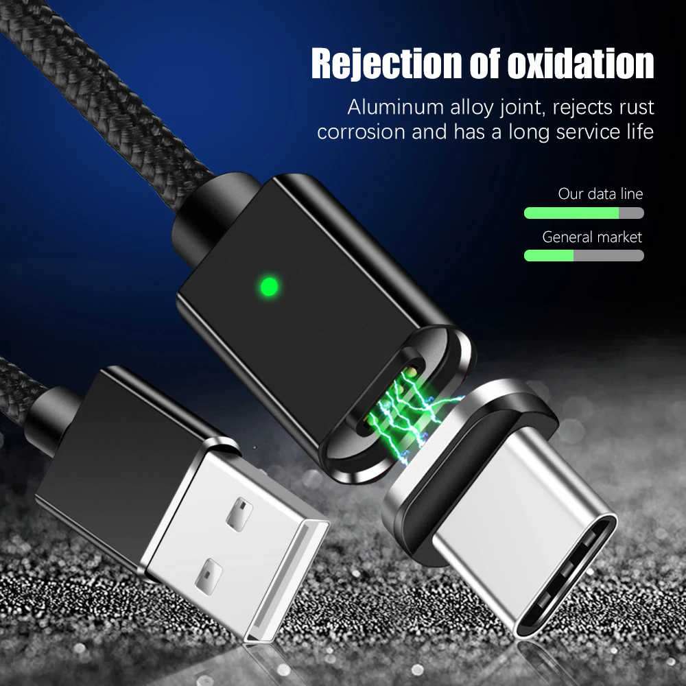 Магнитный USB-кабель OLAF Type-C для быстрой зарядки и передачи данных Samsung S8 S9 Plus Note 8 9