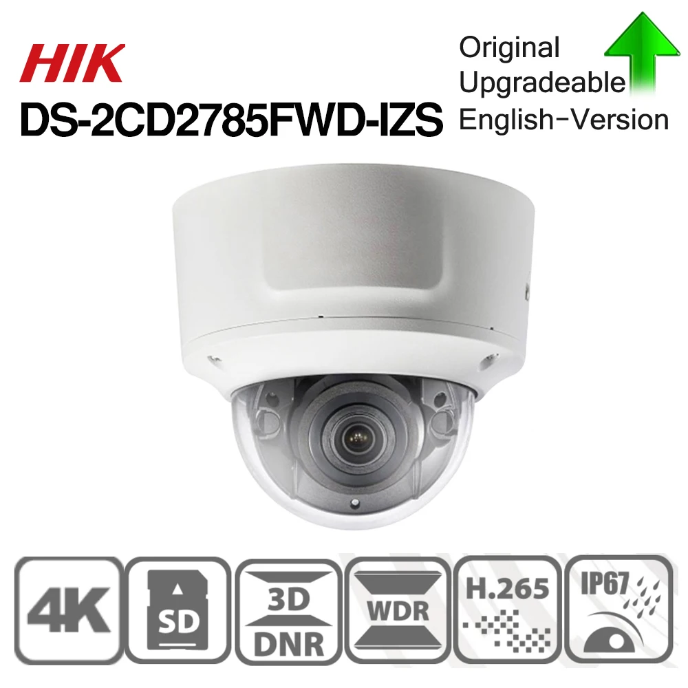 Предварительная Hikvision DS-2CD2785FWD-IZS купол Камера 8MP POE IP CCTV Камера 50 м ИК IP67 IK10 H.265+ 2,8-12 мм с переменным фокусным расстоянием 10 шт./лот