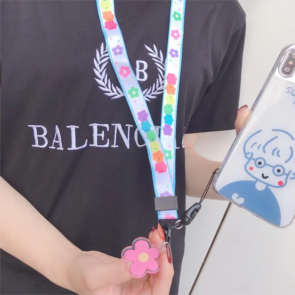 Duffy Bear Crayon Shinchan Flowers Pattern For Camera Mobile Phone Lanyard Neck/Wrist Strap Keys Chain