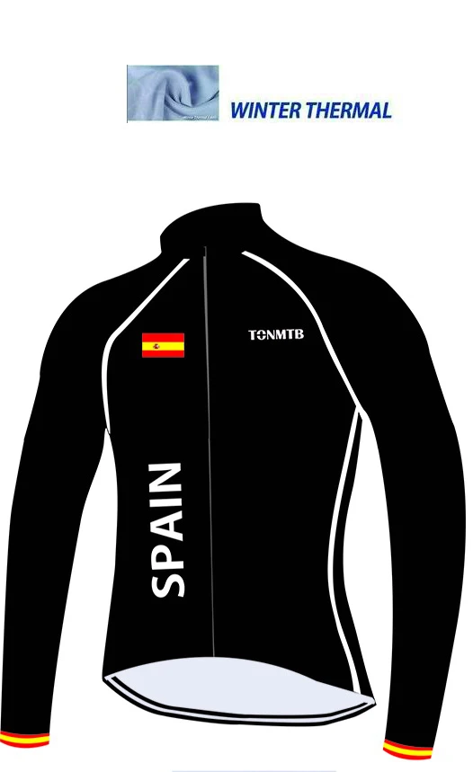 only jersey Испанская команда Зимние флисовые велосипедные Джерси комбинезон Майо полиэстер одежда для велоспорта Одежда для езды на велосипеде спортивная одежда некоторых размеров - Цвет: only jersey