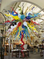 modern design multicolor chihuly murano glass led blown glass chandelier light fixture