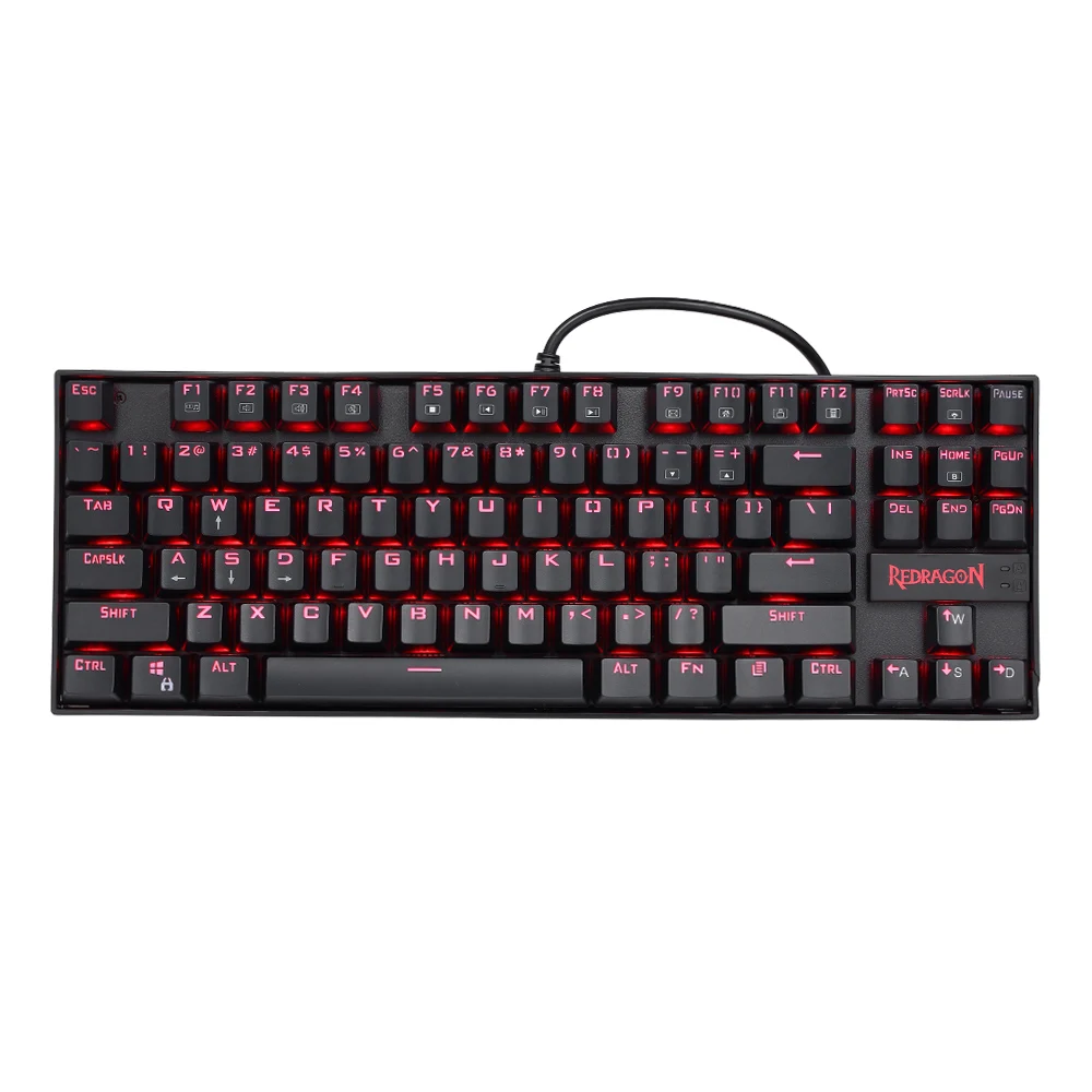 REDRAGON K552 игровая Механическая Проводная клавиатура брызгозащищенная вода красная подсветка клавиатуры геймер для компьютера ноутбук Настольный ПК