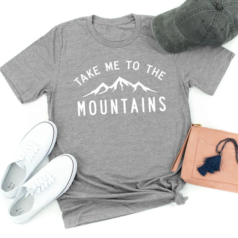 Футболка женская с коротким рукавом и графическим принтом Take Me To The Mountain | Женская