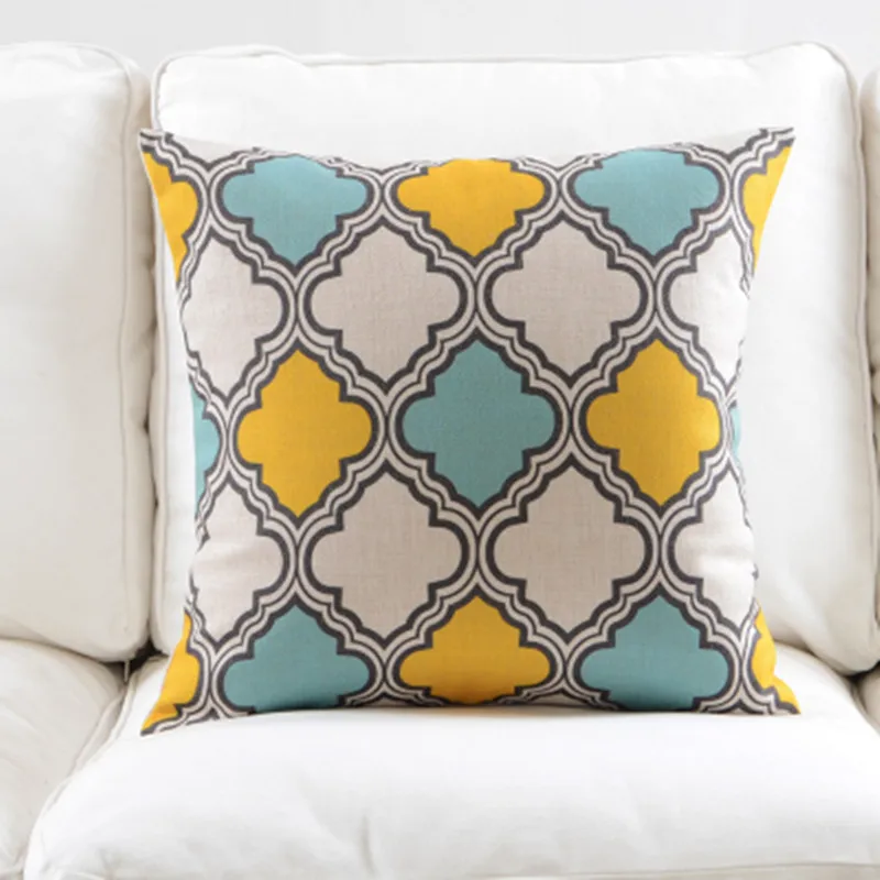 Fashion Style Colorful Geometric Printed Cushion Cover Decorative Sofa Throw Pillow Car Chair Home Decor Case Almofadas | Дом и сад