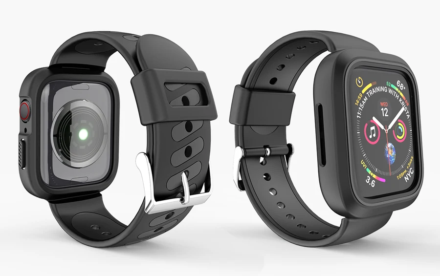 Резиновый ремешок для часов Ithuriel для Apple Watch, ремешок 38 мм, 40 мм, 42 мм, 44 мм, мягкий спортивный Чехол для iWatch series 4, 3, 2, модный