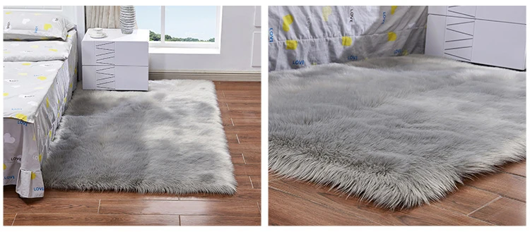 Fluffy Soft Artificial Wool Carpet Fur Area Rugs White Shaggy Rectangle/Square /Area Rugs Warm Seat Pad Home Decor