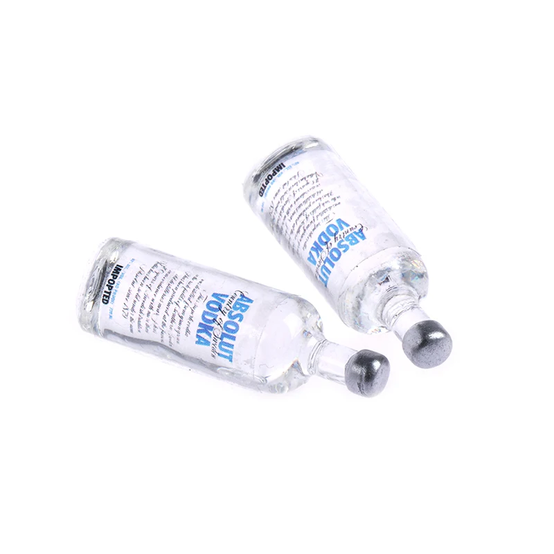 

1:12 Scale Simulation Wine One Bottle Vodka BJD Dollhouse Miniature Toy Doll Food Kitchen Living Room Accessories 2PCs