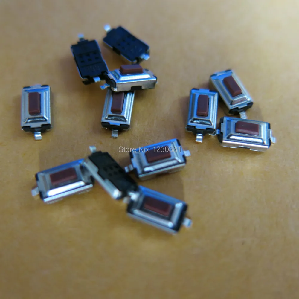 100 шт./лот 3x6x2 5 мм Кнопка с красной головкой SMD Микро тактильная Такт Электронный