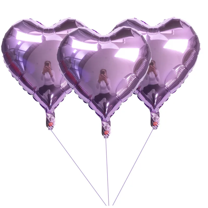 light purple heart 3 шт. 18 дюймов Лазерная жемчужина розовая любовь, сердце, звезды фольга гелиевые шары в форме сердца свадьба С Днем Рождения Декор Globos Balon поставки - Цвет: light purple heart