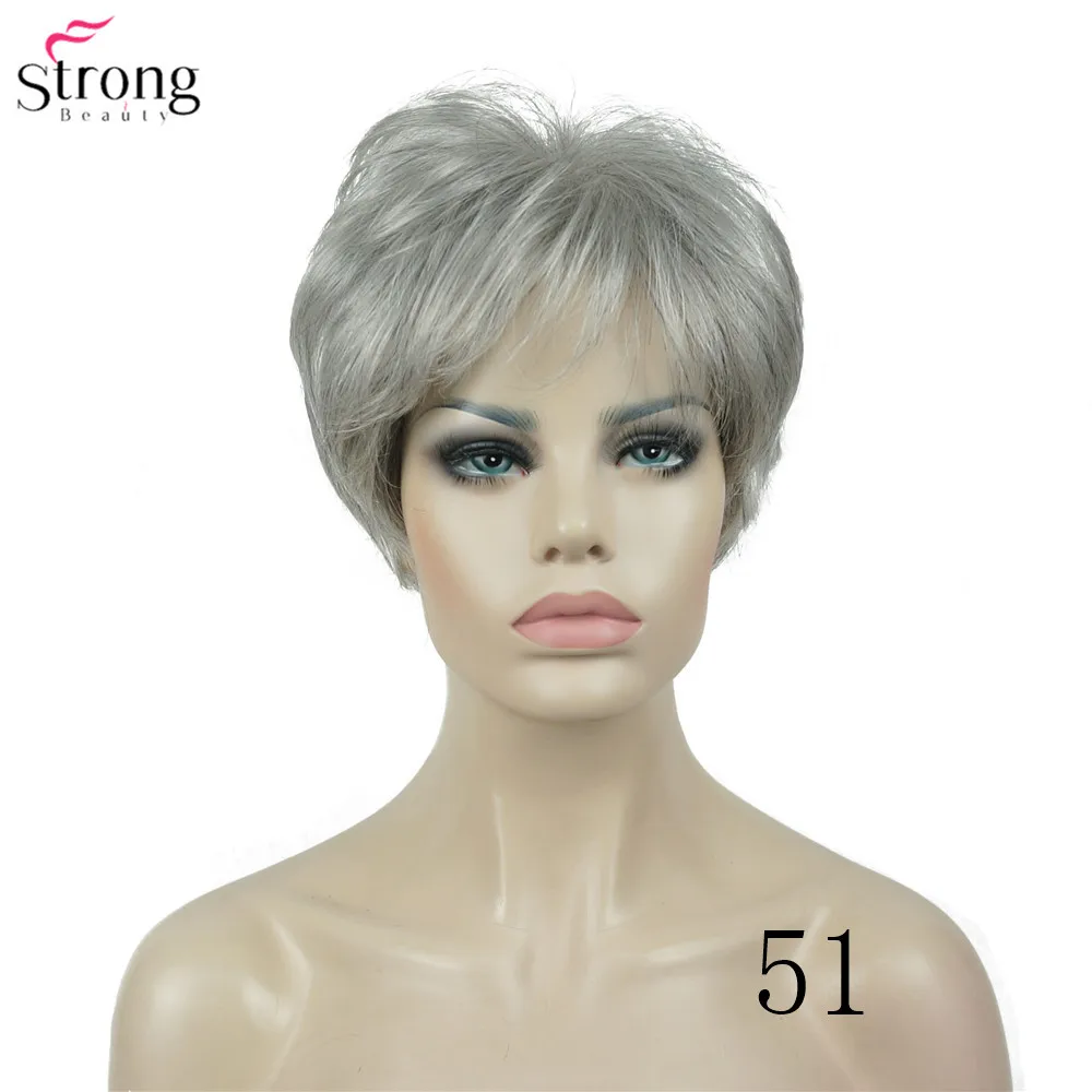 StrongBeauty женский парик короткий прямой натуральный Хай синтетический монолитный парик блонд/черный 11 видов цветов