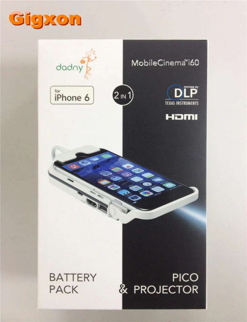 Gigxon Aiptek I60 Proyector Мини Проектор DLP Для Iphone6 HDMI Full HD 1080 P Смартфон Портативный