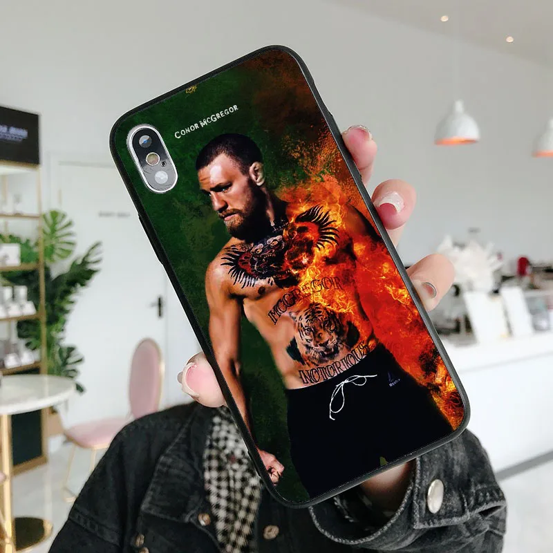 UFC Conor Mcgregor король Мягкий ТПУ силиконовый чехол для телефона для iPhone 6splus 7Plus 8Plus SE 5 5S 6 6S 7 8 MAX XR XS X10