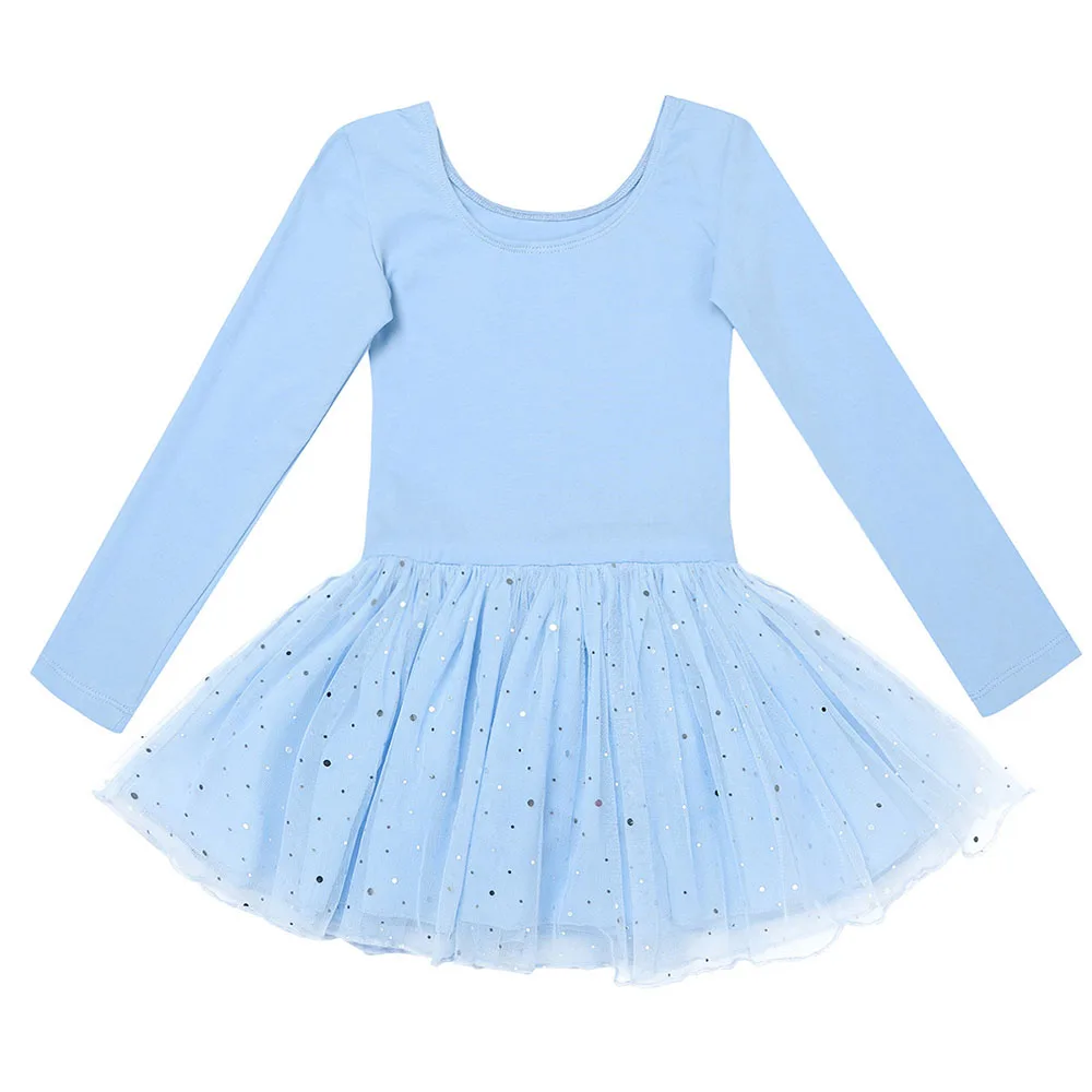 Sky Blue IEFiEL балетная пачка для девочек балетная одежда для тренировки блестящие балетные танцевальные костюмы для подростков гимнастические трико костюмы для балерины - Цвет: Sky Blue
