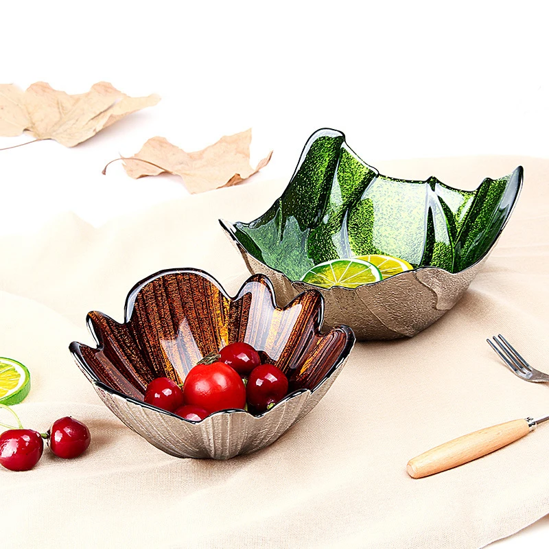 Стеклянная чаша Салатница тарелка для закусок фруктовая посуда форма цветка