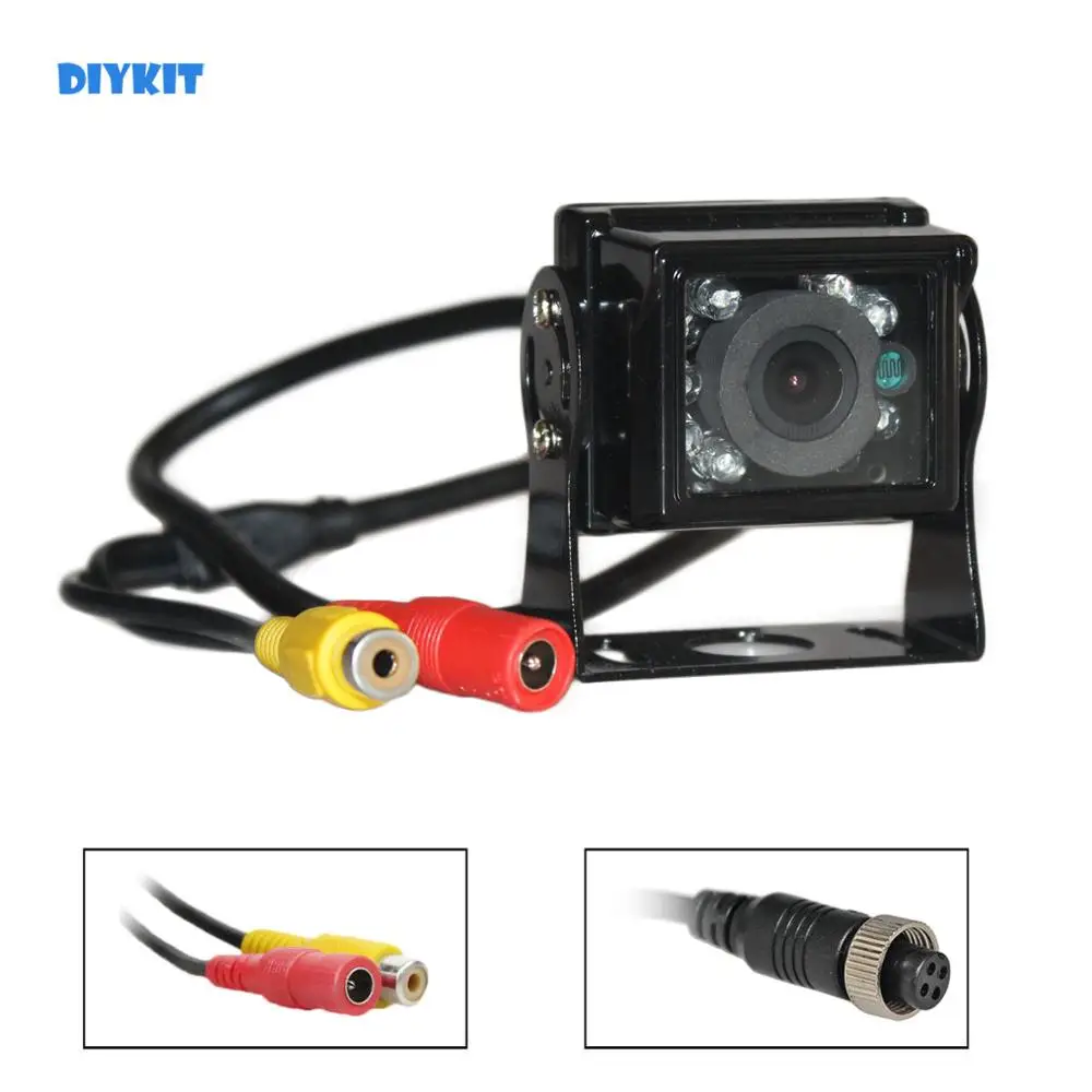 

DIYKIT Waterproof Backup RCA / 4PIN 12V-24V CCD Van Bus Lorry Car Rear View Camera Reversing Parking Camera IR Night Vision