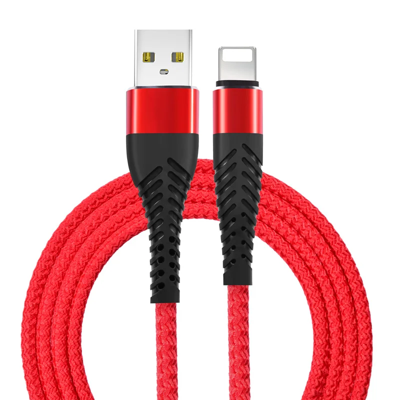NOHON 3 м 2 м 1 м 8 pin USB кабель высокой прочности для iPhone 8X7 6 6S Plus iOS 11 10 9 USB Кабель зарядного устройства нейлоновые кабели для мобильных телефонов - Цвет: Red
