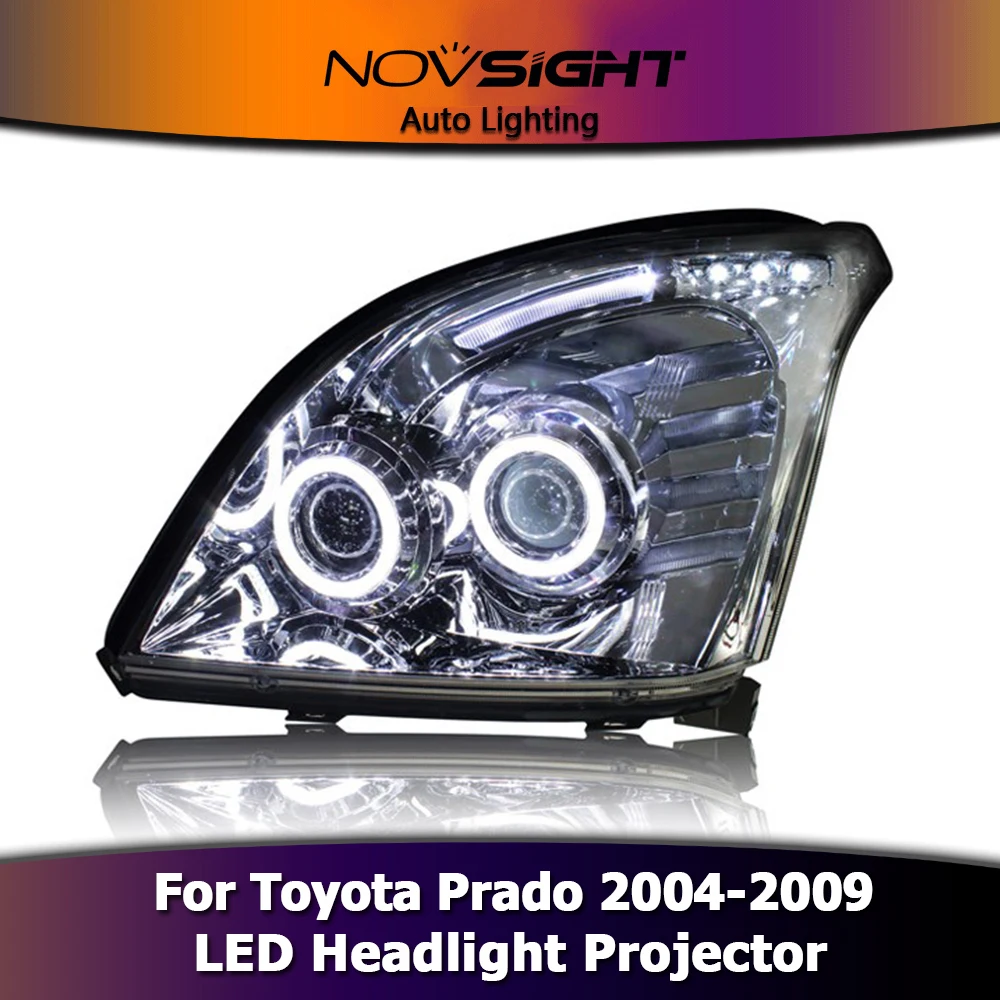 NOVSIGHT 2 шт. 12 В Авто светодио дный фары проектор DRL свет для Toyota Prado 2004 2009|Фара авто в