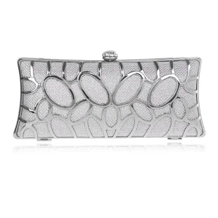 YM1002Silver SEKUSA, модная женская вечерняя сумочка с вырезами, дизайн ракушек, бриллианты, разные яркие цвета, дневной клатч с цепочкой, Сумочка на плечо - Цвет: YM1002Silver