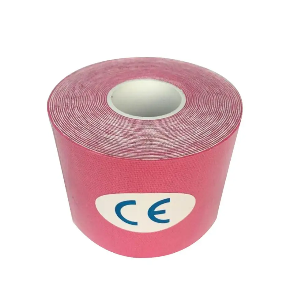 Pink Ifory 5 м медицинский бинт спортивная лента для мускулов хлопок эластичный клей повязка для мышц уход физио напряжение травматизм поддержка здоровье - Цвет: Pink